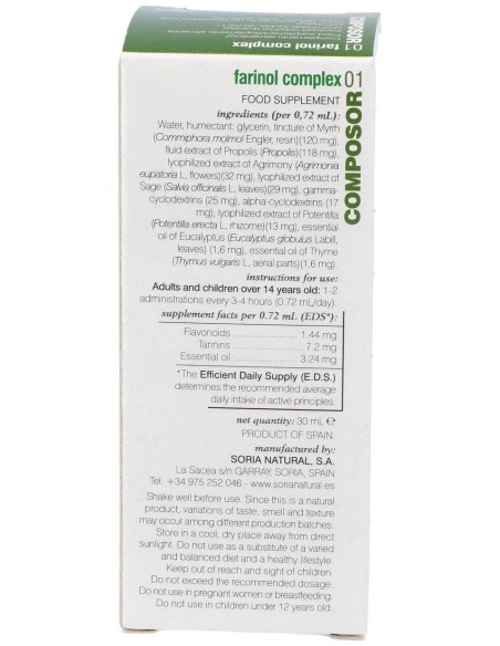 Composor 01 Farinol Complex Xxi 30Ml. Spray de Soria Natural