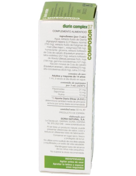 Composor 07 Diurin Complex Xxi 50Ml. de Soria Natural