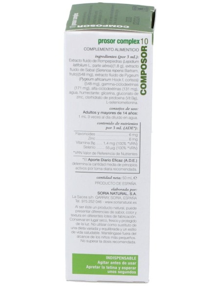 Composor 10 Prosor Complex Xxi 50Ml. de Soria Natural