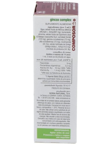 Composor 41 Gincox Complex Xxi 50Ml. de Soria Natural