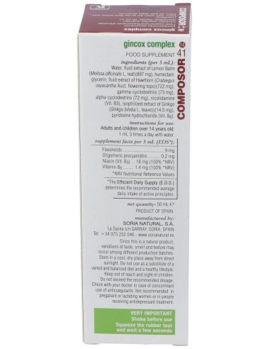 Composor 41 Gincox Complex Xxi 50Ml. de Soria Natural