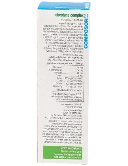Composor 21 Obestane Complex Xxi 50Ml. de Soria Natural
