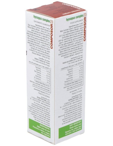 Composor 23 Hyssopus Complex Xxi 50Ml. de Soria Natural