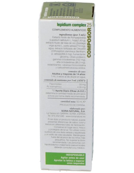 Composor 25 Lepidium Complex Xxi 50Ml. de Soria Natural