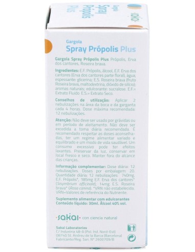 Gargola Spray Plus Propolis 30Ml. de Sakai