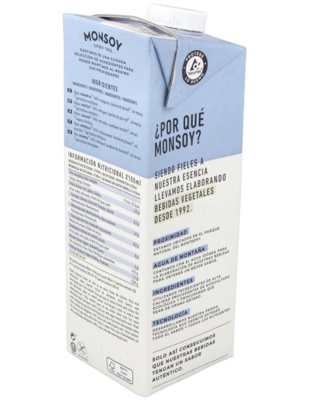 Bebida Vegetal De Almendras 1Lt 6Uds. Bio S/A de Monsoy