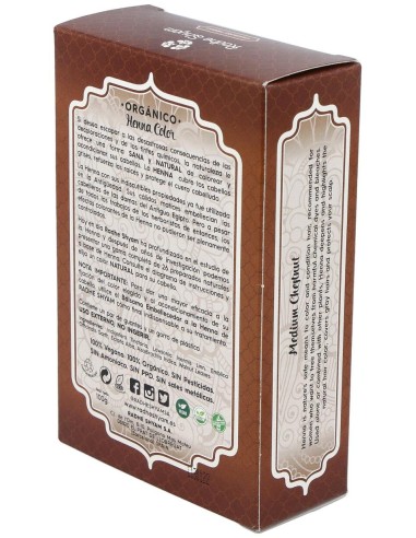 Henna Polvo Castaño Medio 100Gr. Eco de Radhe Shyam
