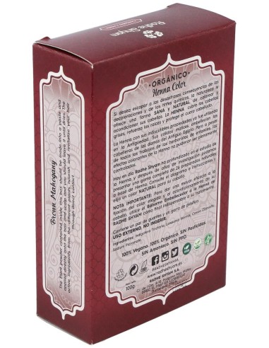 Henna Polvo Castaño Caoba 100Gr. de Radhe Shyam