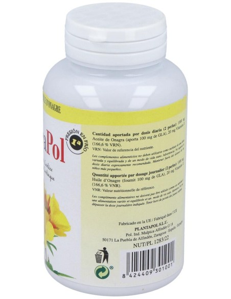 Onagrapol (Aceite De Onagra) 500Mg. 120Perlas de Plantapol