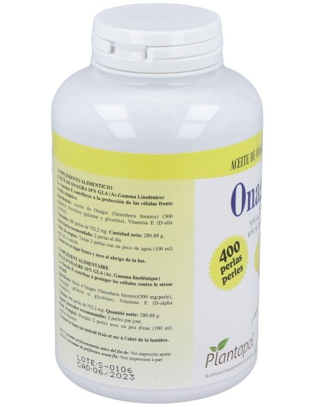 Onagrapol (Aceite De Onagra) 500Mg. 400Perlas de Plantapol