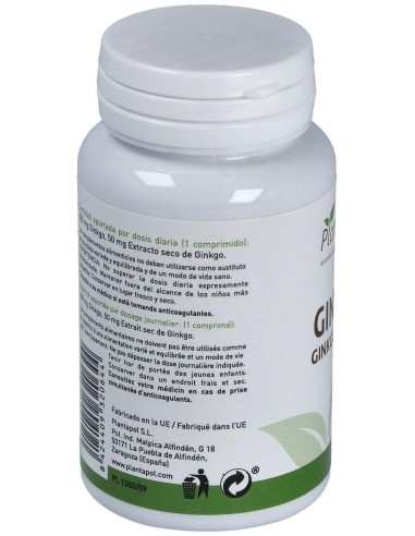 Ginkgo Biloba (100 Comprimidos 600 Mg)                                                                         de Plantapol