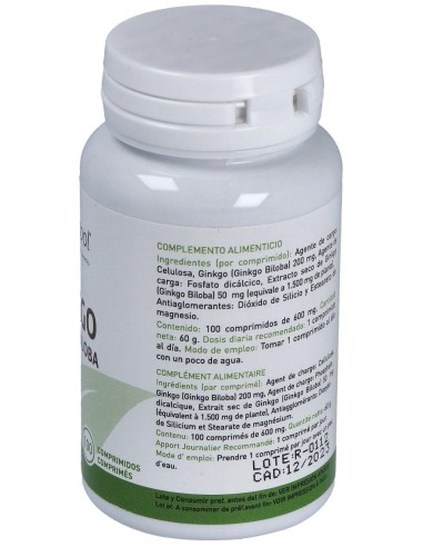 Ginkgo Biloba (100 Comprimidos 600 Mg)                                                                         de Plantapol