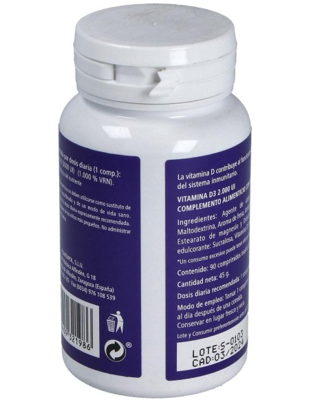 Vitamina D3 2000Ui 90Comp. Mast. de Plantapol