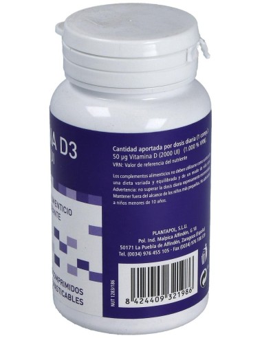 Vitamina D3 2000Ui 90Comp. Mast. de Plantapol