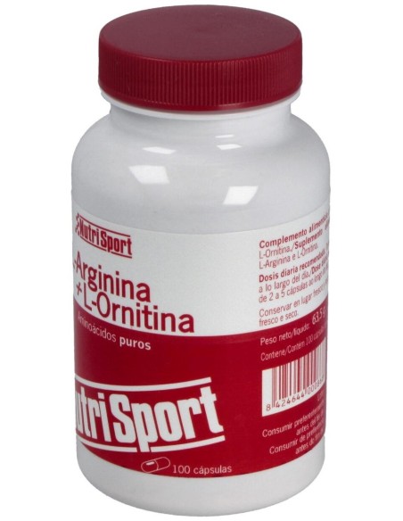 L-Arginina L-Ornitina 500Mg. 100Cap. de Nutrisport