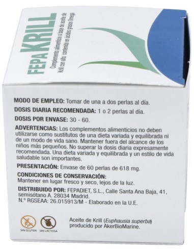 Fepa-Krill 500Mg. 60Perlas de Fepadiet