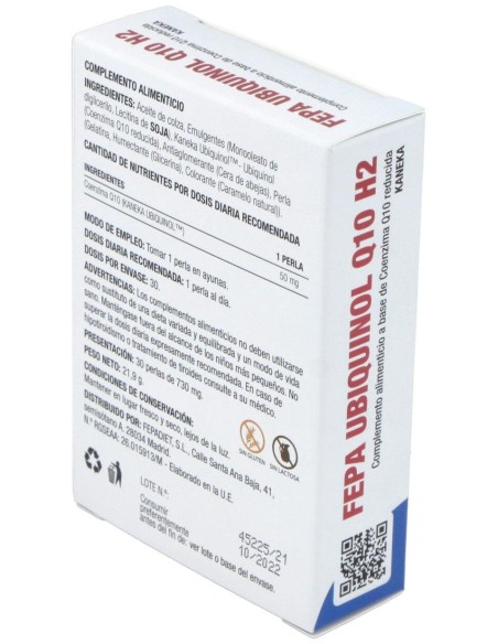 Fepa-Ubiquinol Q10 50Mg. 30Perlas de Fepadiet
