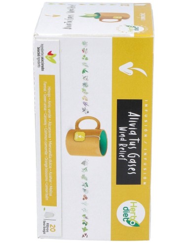 Herbodiet Alivia Tus Gases Envase de 20 bolsitas filtro de 1,5 g. de Novadiet