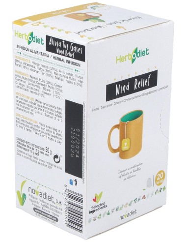 Herbodiet Alivia Tus Gases Envase de 20 bolsitas filtro de 1,5 g. de Novadiet