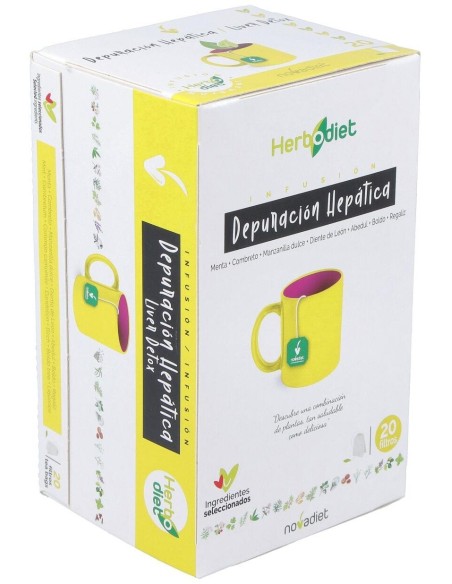 Herbodiet Depuracion Hepatica Envase de 20 bolsitas filtro de 1,5 g. de Novadiet
