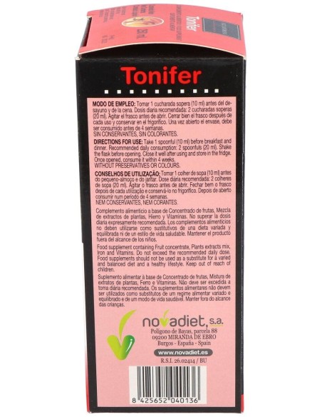 Tonifer Envase de 250 ml. de Novadiet