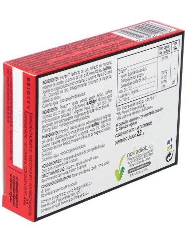 Briosex Envase de 30 cápsulas vegetales. de Novadiet