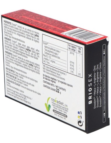 Briosex Envase de 30 cápsulas vegetales. de Novadiet