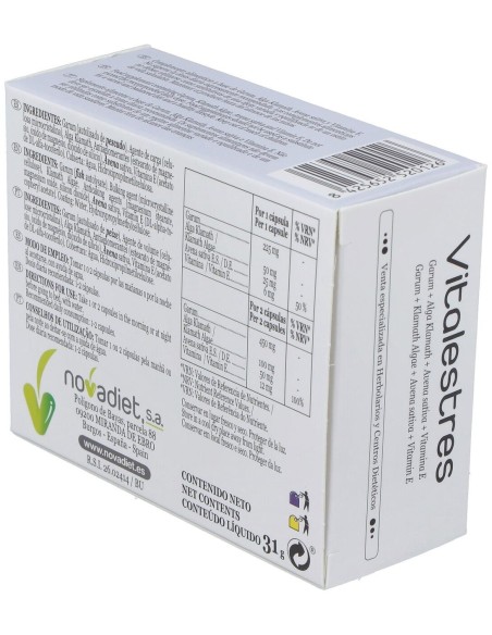 Vitalestres Envase de 60 cápsulas vegetales. de Novadiet