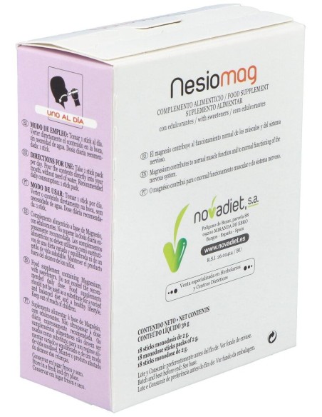 Nesiomag Envase de 18 sticks monodosis de 2 g. de Novadiet