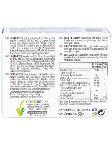 Ansiolimit Envase de 60 cápsulas vegetales. de Novadiet