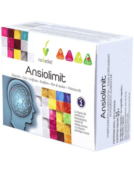 Ansiolimit Envase de 60 cápsulas vegetales. de Novadiet