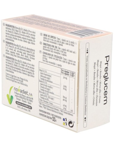 Preglucem Envase de 60 cápsulas vegetales. de Novadiet