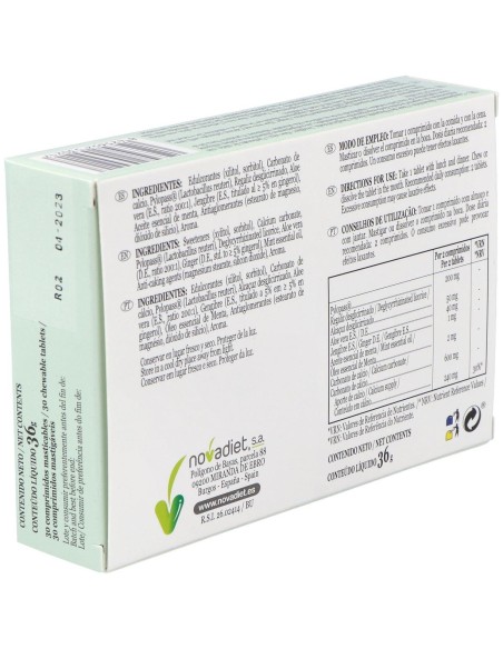 Pilogastril Envase de 30 comprimidos masticables. de Novadiet