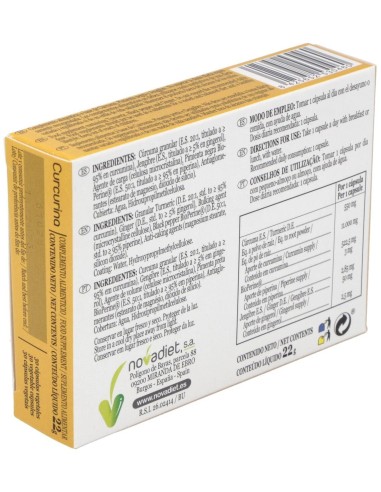 Curcurina Envase de 30 cápsulas vegetales. de Novadiet