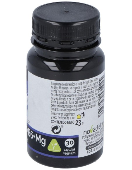 Triptofano+Vit B6+Mg Envase de 30 cápsulas vegetales. de Novadiet