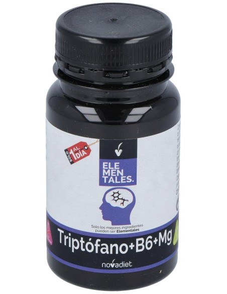 Triptofano+Vit B6+Mg Envase de 30 cápsulas vegetales. de Novadiet