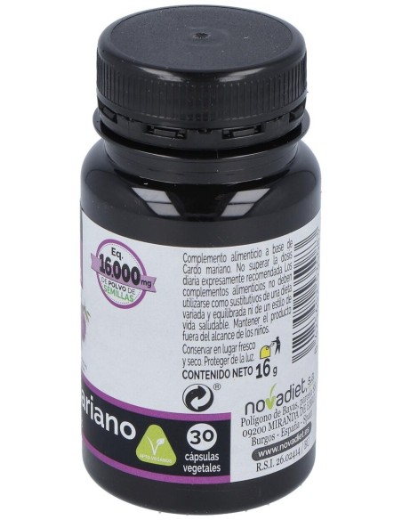 Cardo Mariano Envase de 30 cápsulas vegetales. de Novadiet