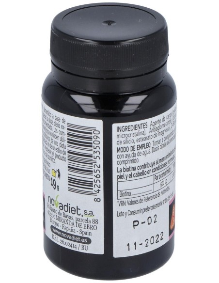 Biotina 500 Mcg Envase de 120 comprimidos. de Novadiet