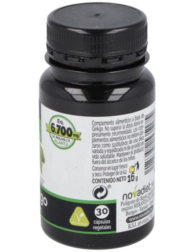 Ginkgo Biloba 30Cap. Elementales de Novadiet