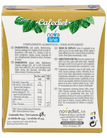 Cafediet 12Sticks de Novadiet