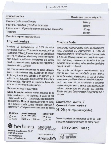 Valeriana Complex 30Cap. de Herbora