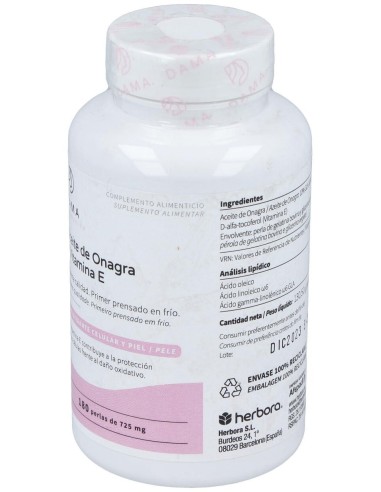 Aceite De Onagra Y Vitamina E 180 de Herbora