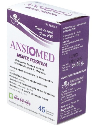 Ansiomed Mente Positiva 45Comp. de Bioserum