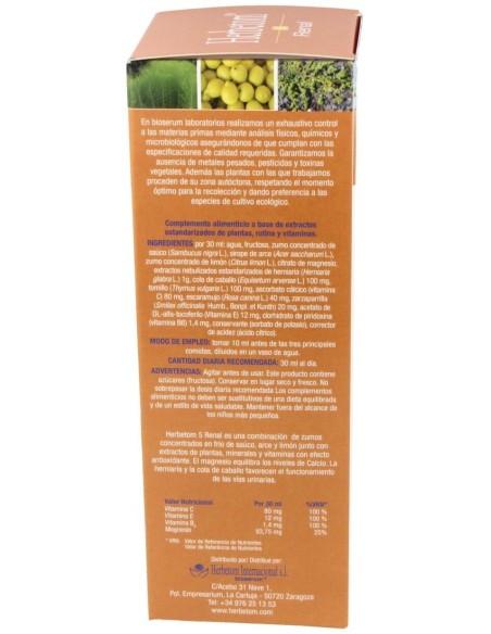 Herbetom 5 Rv Renal 250Ml de Bioserum