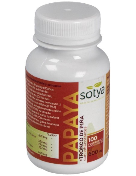 Papaya 600Mg Comp. 100U de Sotya