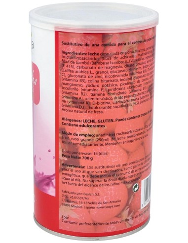 Batidos Saciantes 700G Polvo Sabor Fresa de Sotya