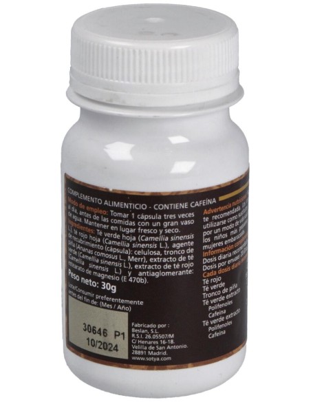 Té Rojo+Té Verde+Piña 500Mg Cáps. 60U de Sotya