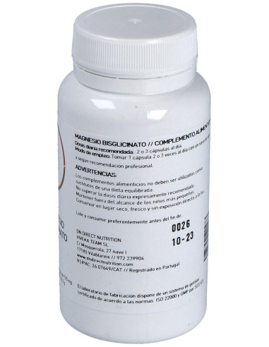 Magnesio Bisglicinado 60Vcap. de Direct Nutrition