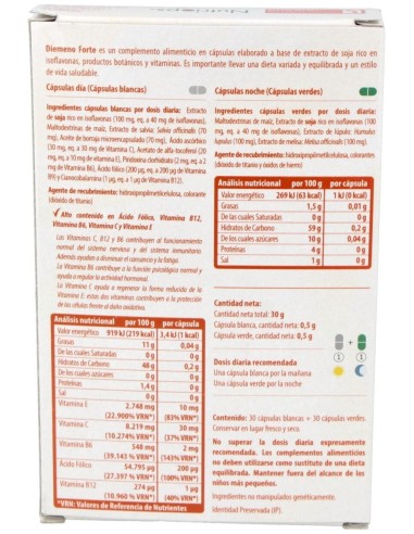 Diemeno Forte - Cápsulas entéricas Ricas en Isoflavonas de Nutriops