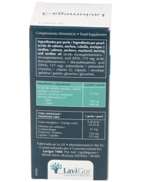 Laviomega 3 60Perlas de Lavigor